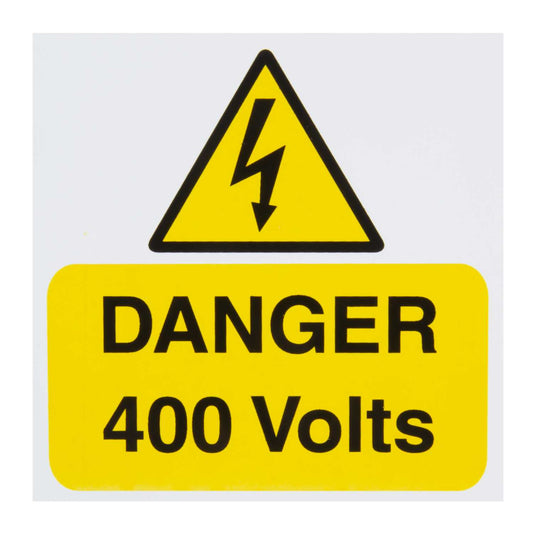 Industrial Signs 75mm x 75mm Danger 400 Volts Label (Pack of 5)