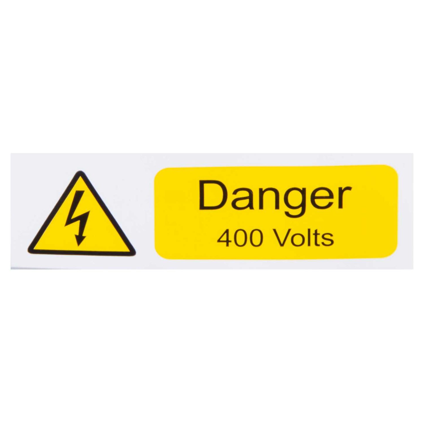 Industrial Signs 75mm x 25mm Danger 400 Volts Label (Roll of 250)