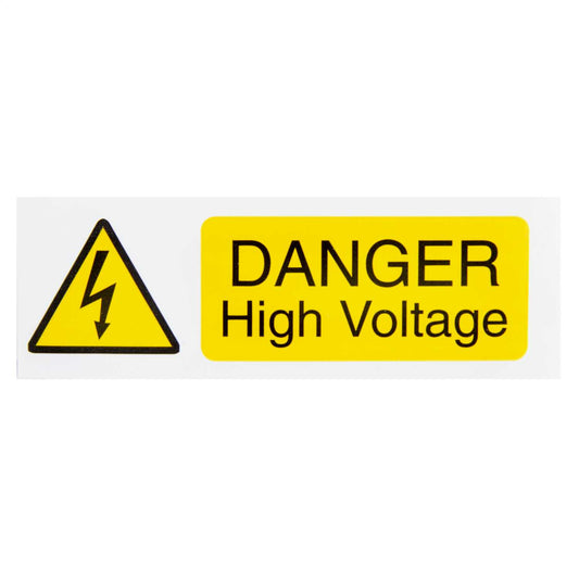 Industrial Signs 75mm x 25mm Danger High Voltage Label (Pack of 10)