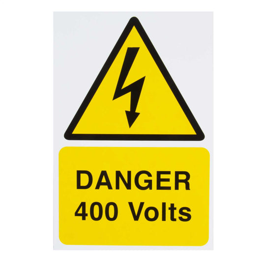 150mm x 225mm Danger 400 Volts Label (Sold In 1's)