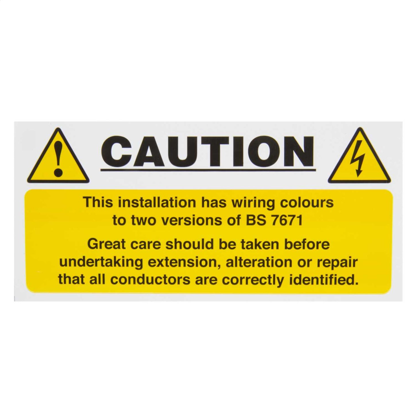 Industrial Signs 130mm x 60mm Caution Mixed Cable Label (Pack of 10)