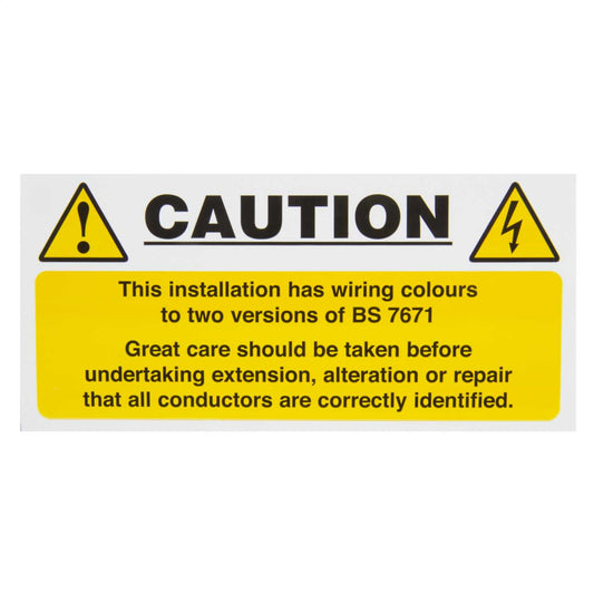Industrial Signs 130mm x 60mm Caution Mixed Cable Label (Pack of 10)