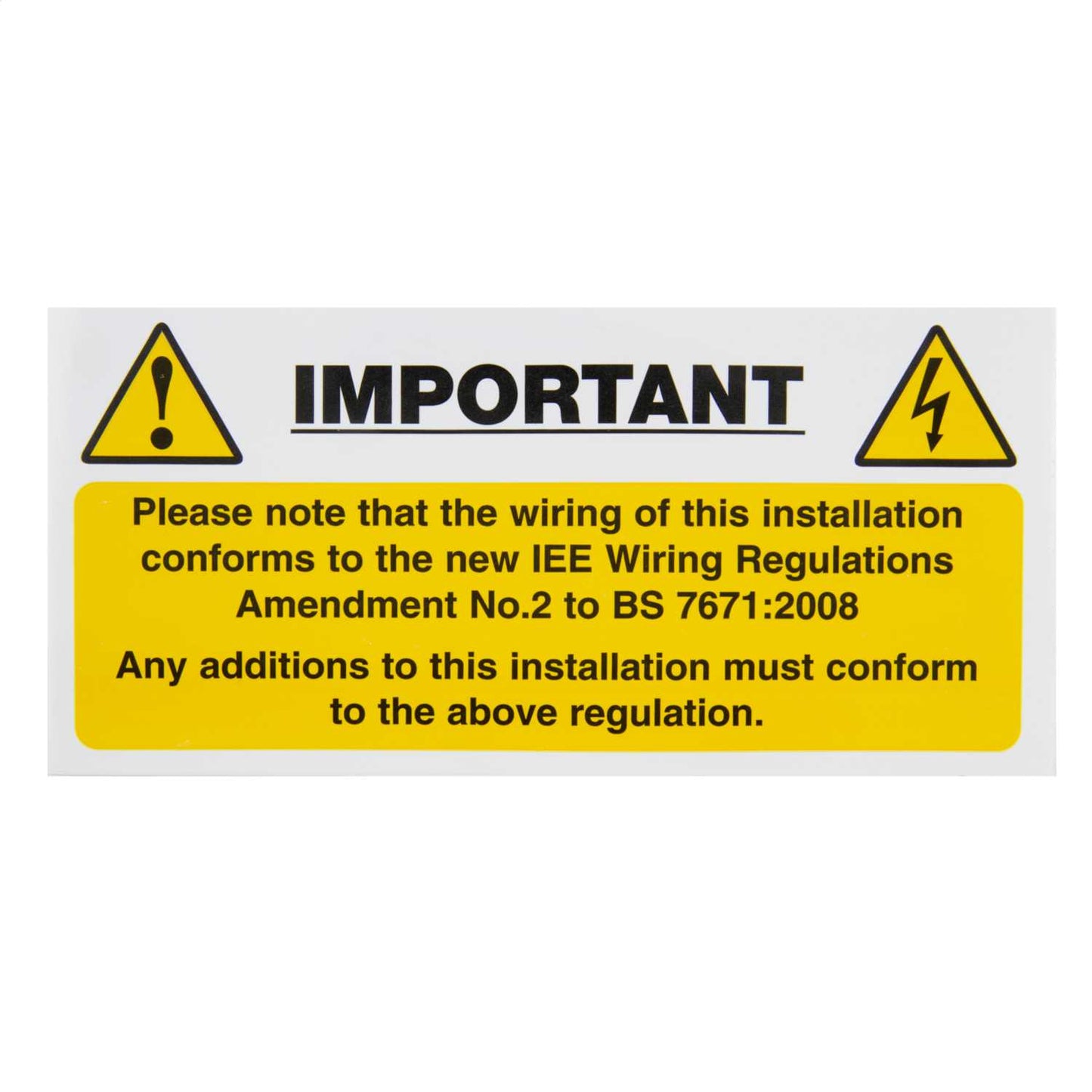 Industrial Signs 130mm x 60mm Important Harmonised Cable Label (Pack of 10)