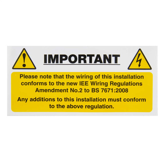 Industrial Signs 130mm x 60mm Important Harmonised Cable Label (Pack of 10)
