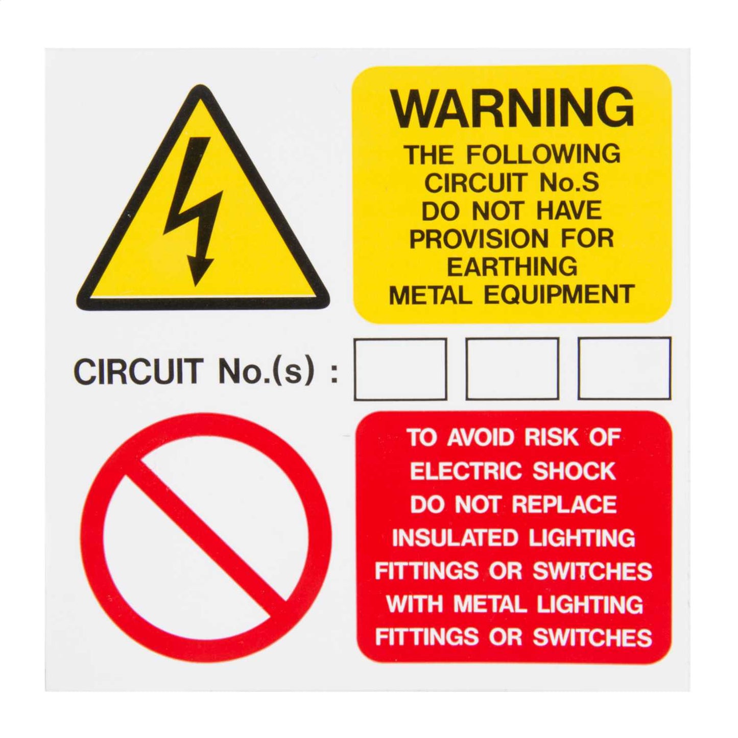 Industrial Signs 75mm x 75mm Warning Earth Provision Label (Pack of 10)