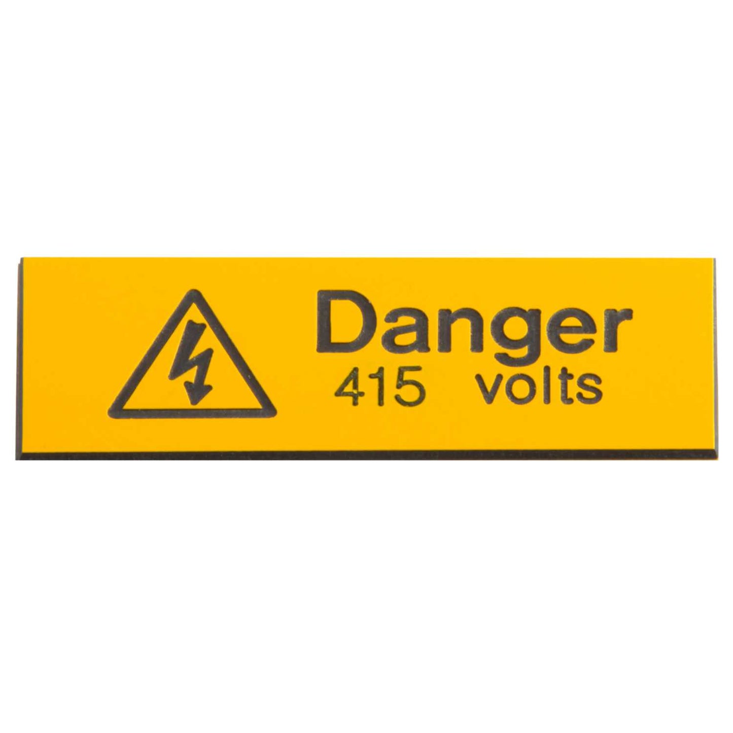 Industrial Signs 75mm x 25mm Danger 415 Volts Engraved Label (Pack of 5)