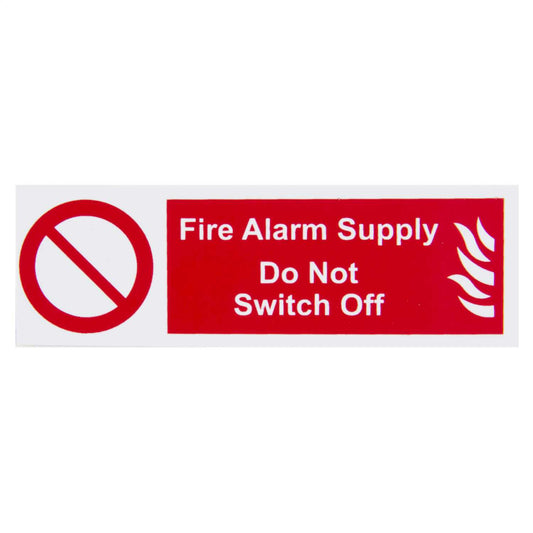 Industrial Signs 75mm x 25mm Fire Alarm Supply Do Not Switch Off Label (Pack of 5)