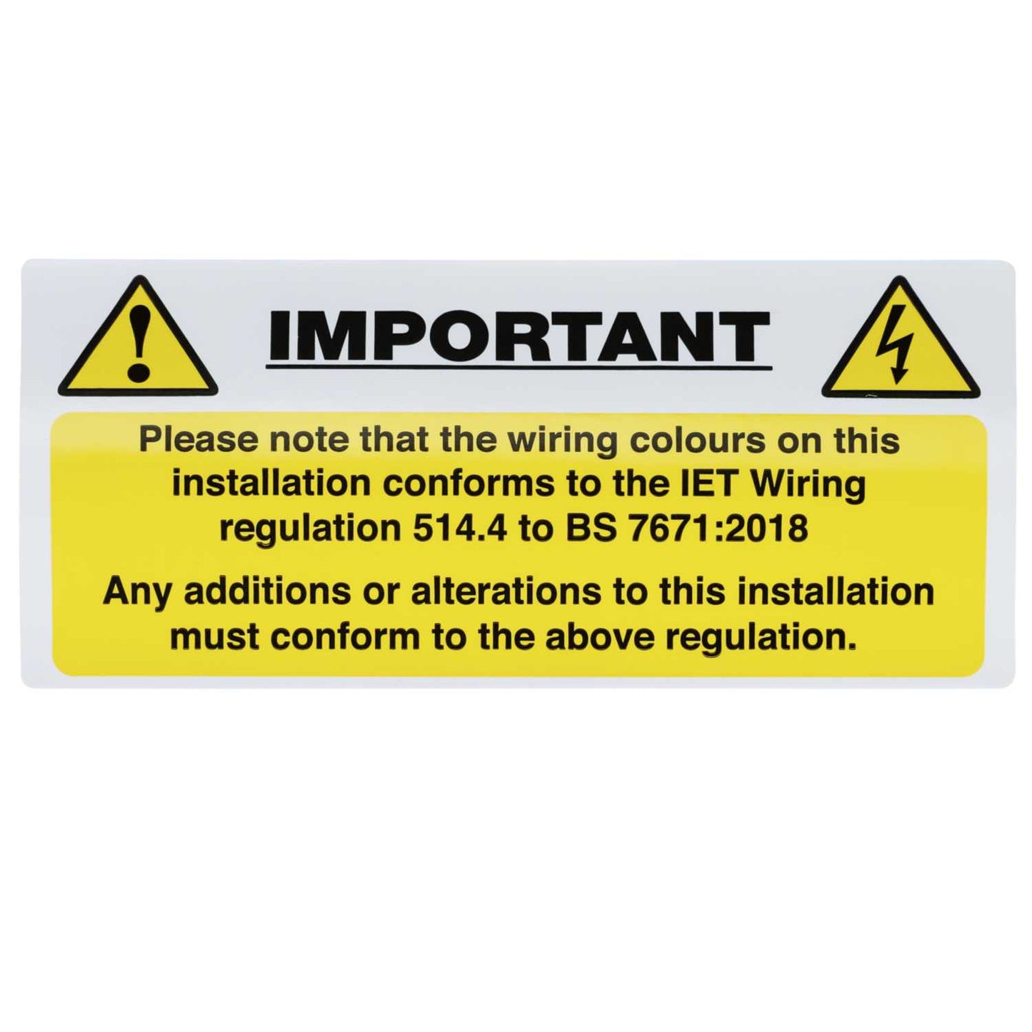Industrial Signs 130mm x 60mm Important Harmonised Cable Label (Roll of 100)