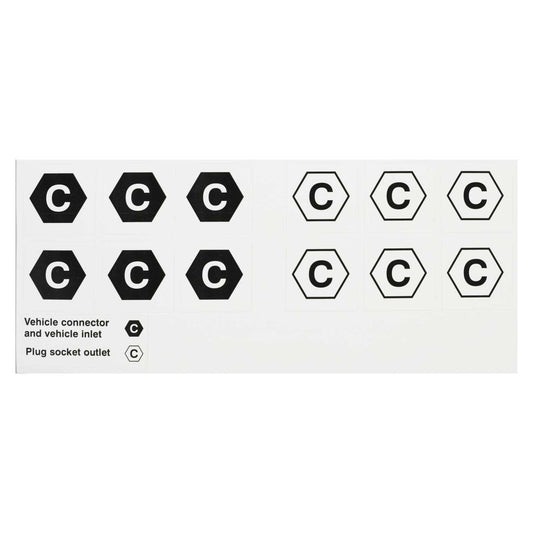 Industrial Signs 20mm x 20mm Vehicle Inlet / Plug Socket Outlet Label (Pack of 12)