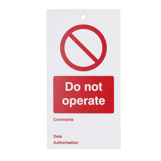 Industrial Signs Do Not Operate Tags (Pack of 10)