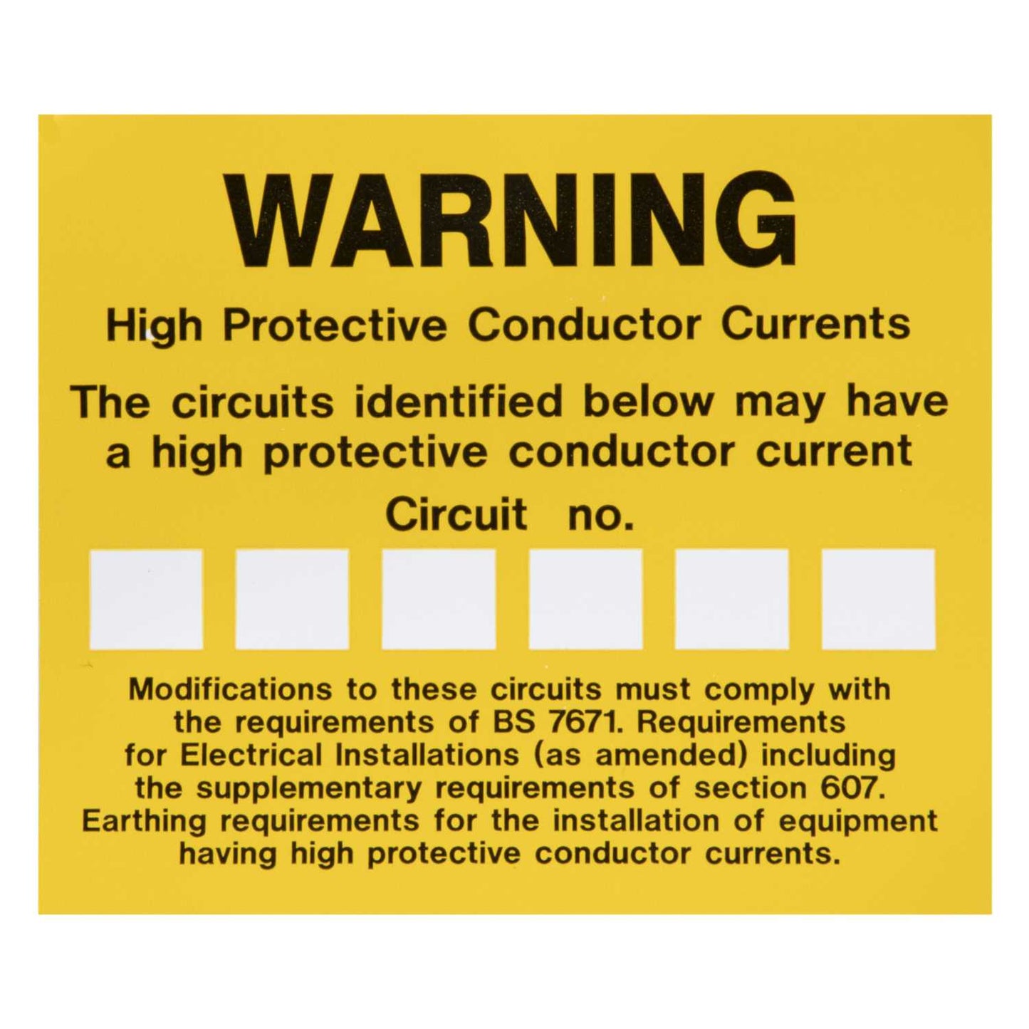 Industrial Signs High Conductive Current Labels (Pack of 10)