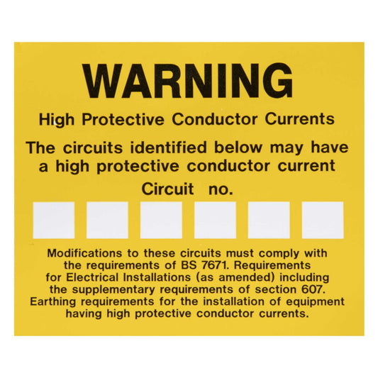 Industrial Signs High Conductive Current Labels (Pack of 10)