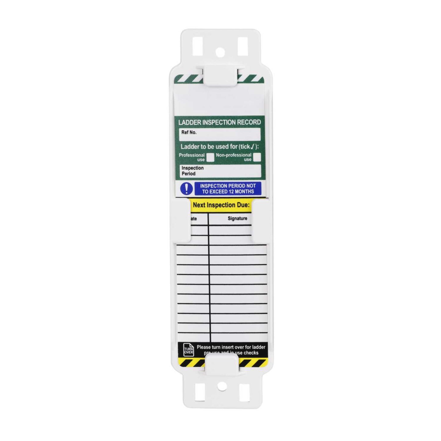 Industrial Signs Ladder Tag Holder with Insert and Pen Pack
