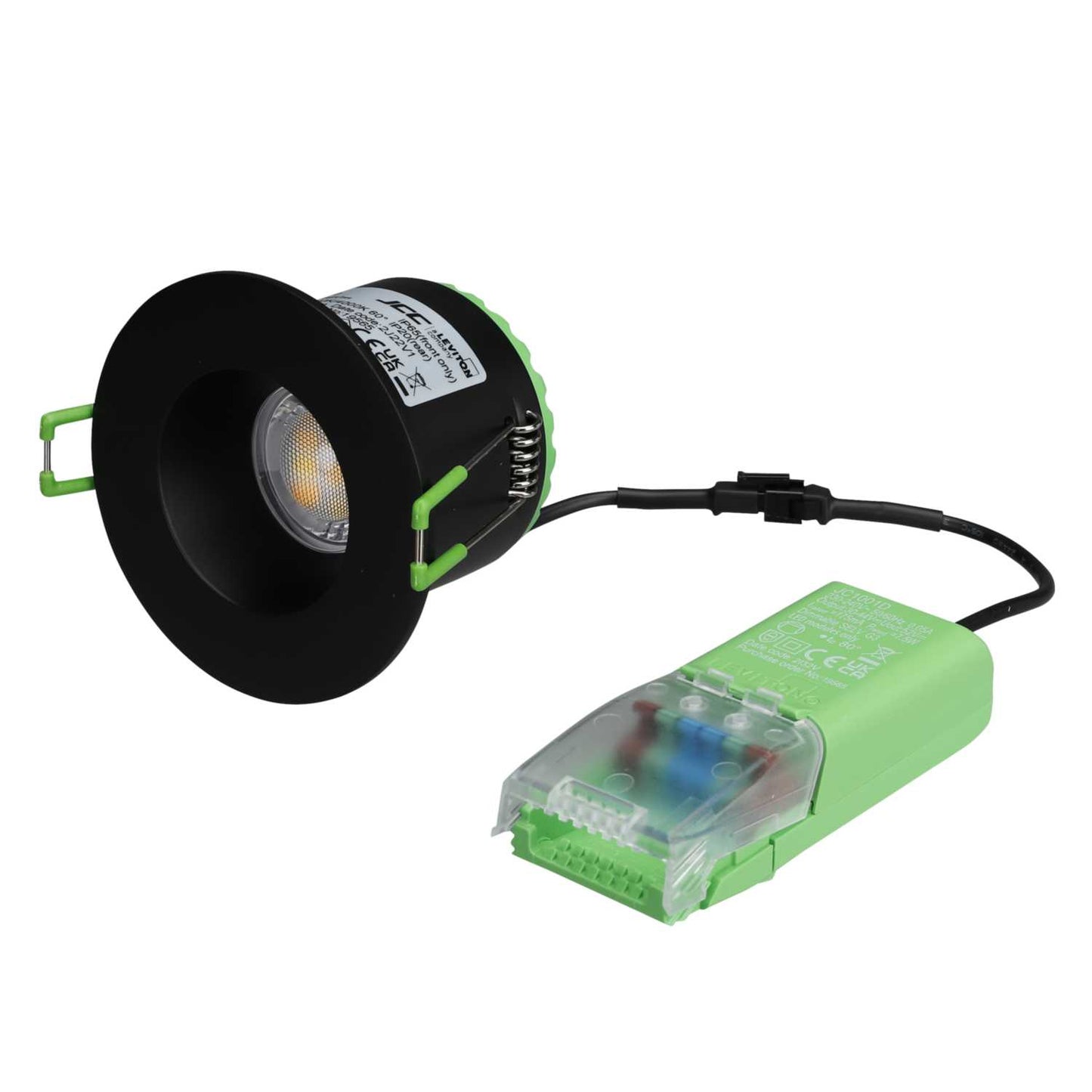 JCC V50 Pro Anti-Glare 6W LED Fire Rated Colour Selectable Downlight Black