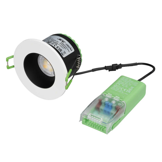 JCC V50 Pro Anti-Glare 6W LED Fire Rated Colour Selectable Downlight White / Black