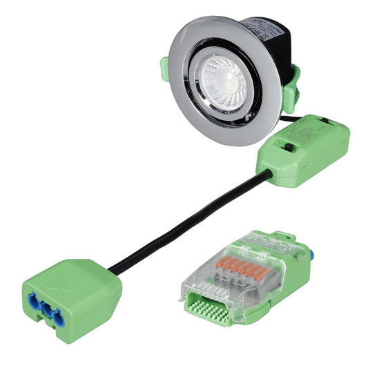 JCC X50 3W / 5W Fire Rated Tri-Colour Dimmable Tilt Downlight Chrome