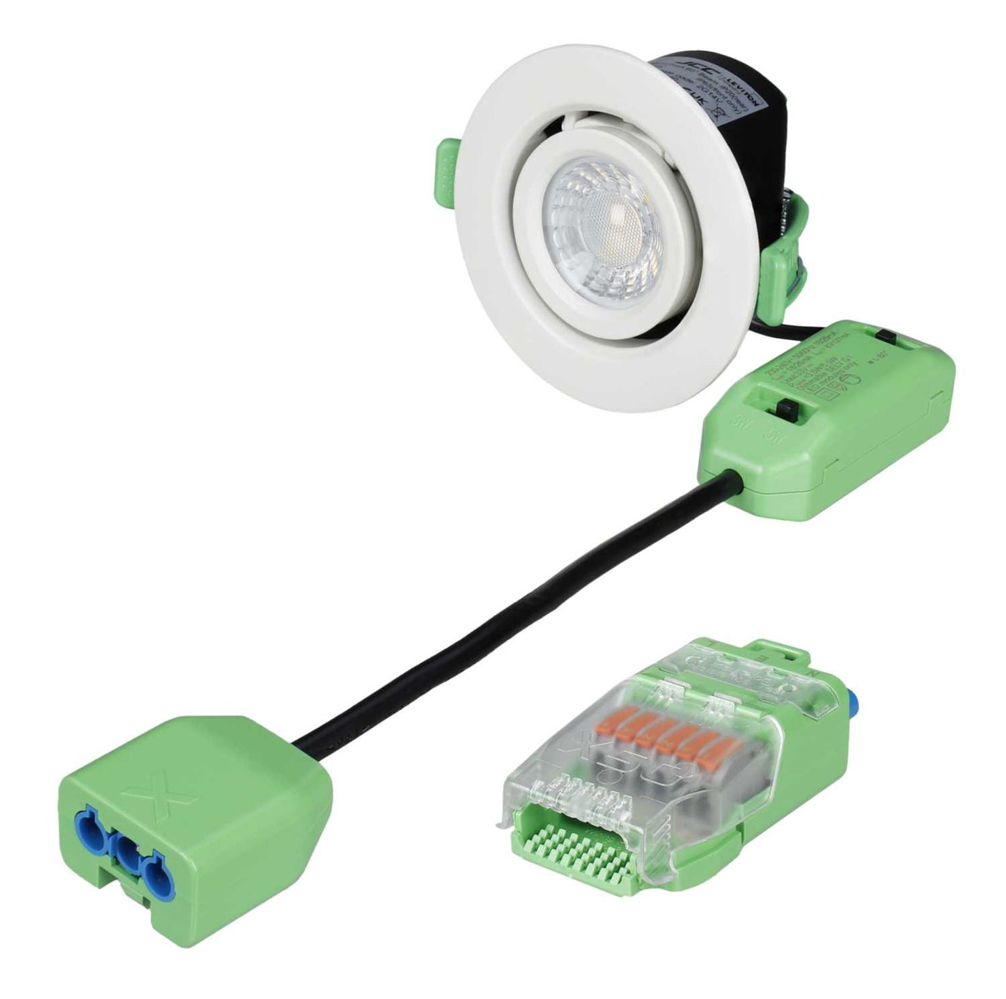 JCC X50 3W / 5W Fire Rated Tri-Colour Dimmable Tilt Downlight White