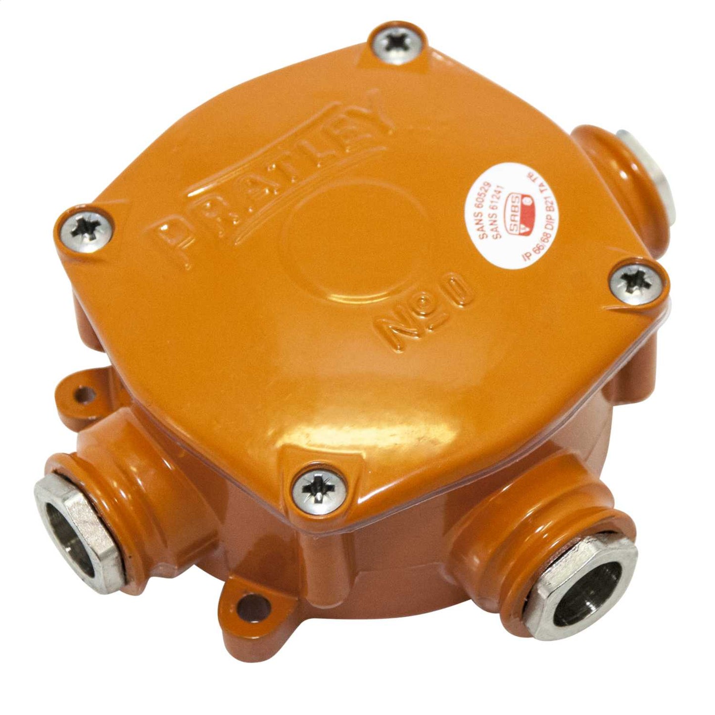 Pratley 20mm Size 0 Aluminium Alloy 3 Way Junction Box Orange