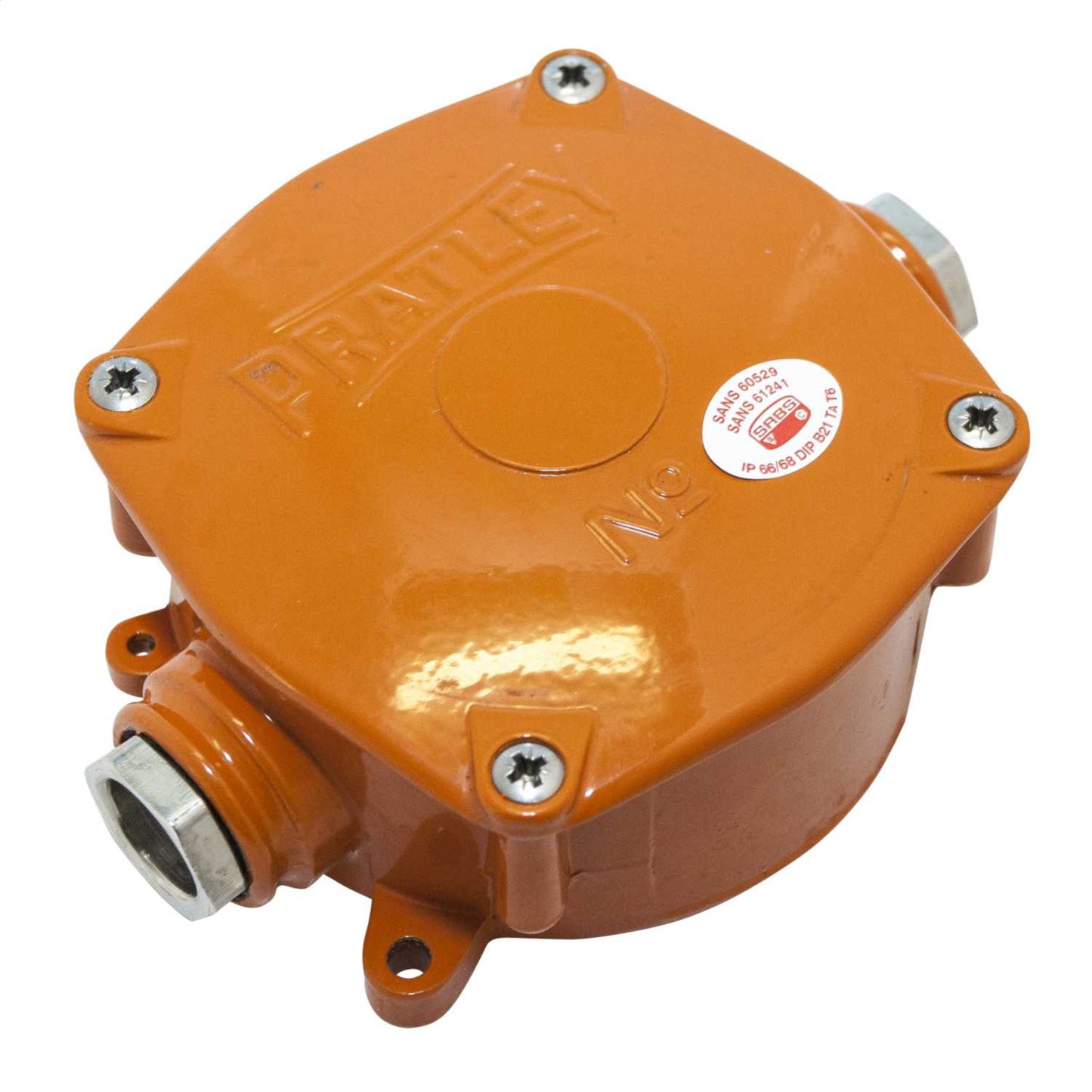 Pratley 25mm Size 1 Aluminium Alloy 2 Way Junction Box Orange