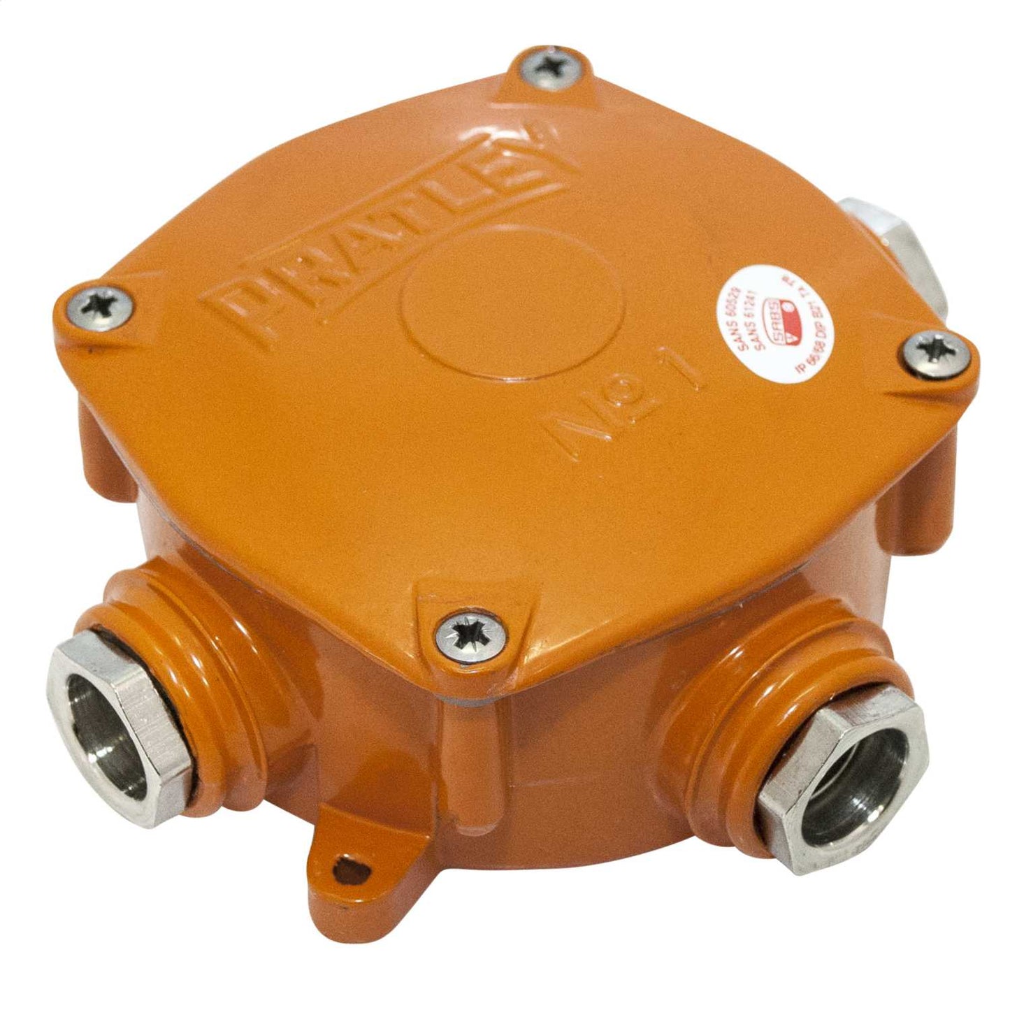 Pratley 25mm Size 1 Aluminium Alloy 3 Way Junction Box Orange