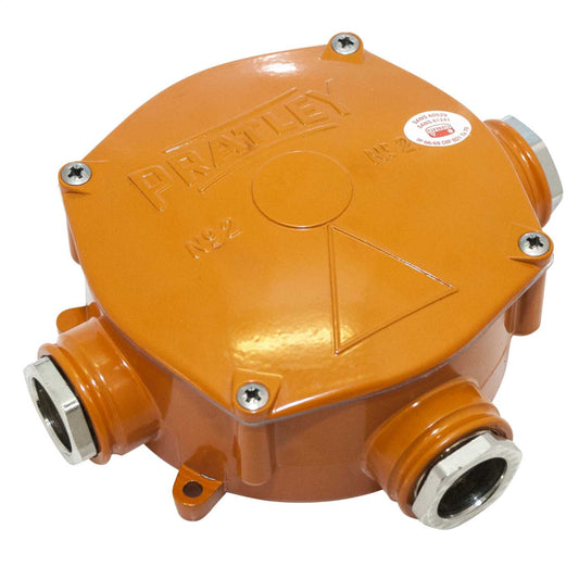 Pratley 32mm Size 2 Aluminium Alloy 3 Way Junction Box Orange
