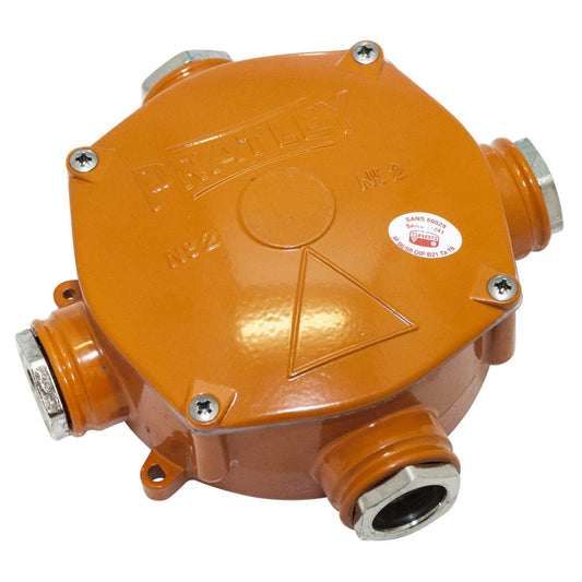 Pratley 32mm Size 2 Aluminium Alloy 4 Way Junction Box Orange