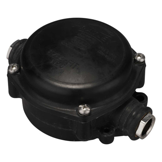 Pratley Ezee-Fit 20mm Size 0 Plastic Atex 2 Way Junction Box Black IP68