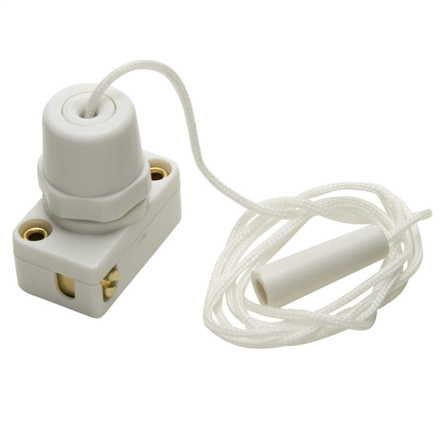 2A Centre Pull Switch with White Cord and Toggle (Sold in 1's)