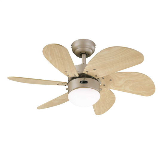 Westinghouse Lighting 76cm 30" 6 Blade Reversible Ceiling Fan Titanium and Maple