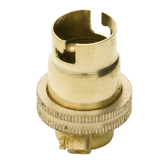 Small Bayonet Cap SBC B15 1/2" Entry Lampholder Brass (Sold in 1's)