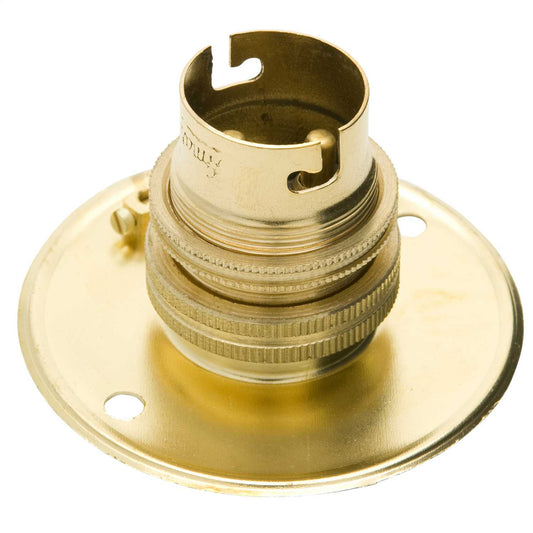 Bayonet Cap BC B22 Batten 2 Hole Shaded L/Holder Brass (Sold in 1's)