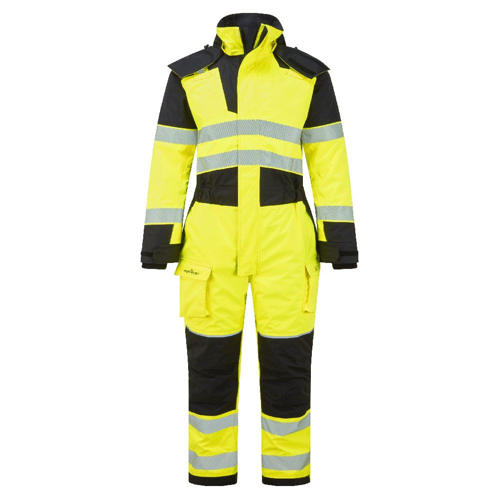 PW3 Modaflame Rain+ Hi-Vis Multi-Norm FR Winter Coverall, L, R, Yellow/Black