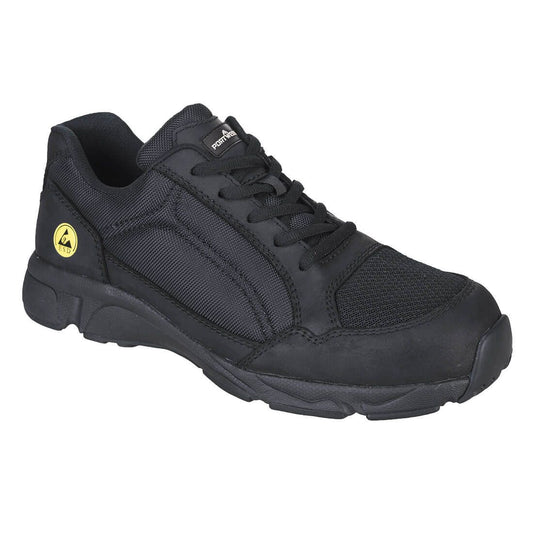 Portwest Compositelite ESD Tees Trainer S1P, 43, R, Black