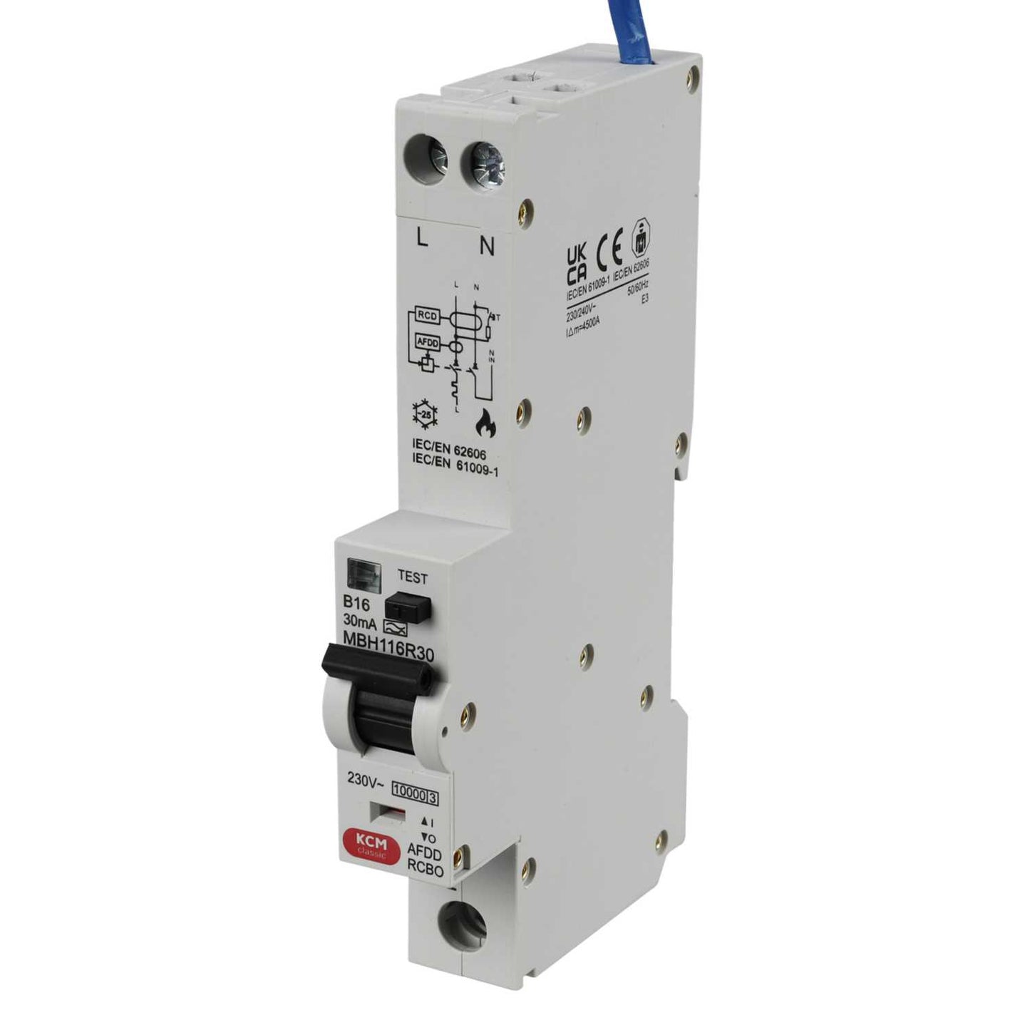 Mem Classic 16A 1P+N 1 Module B Curve 10kA 30mA Type A Afdd Combined MCB / Rcbo