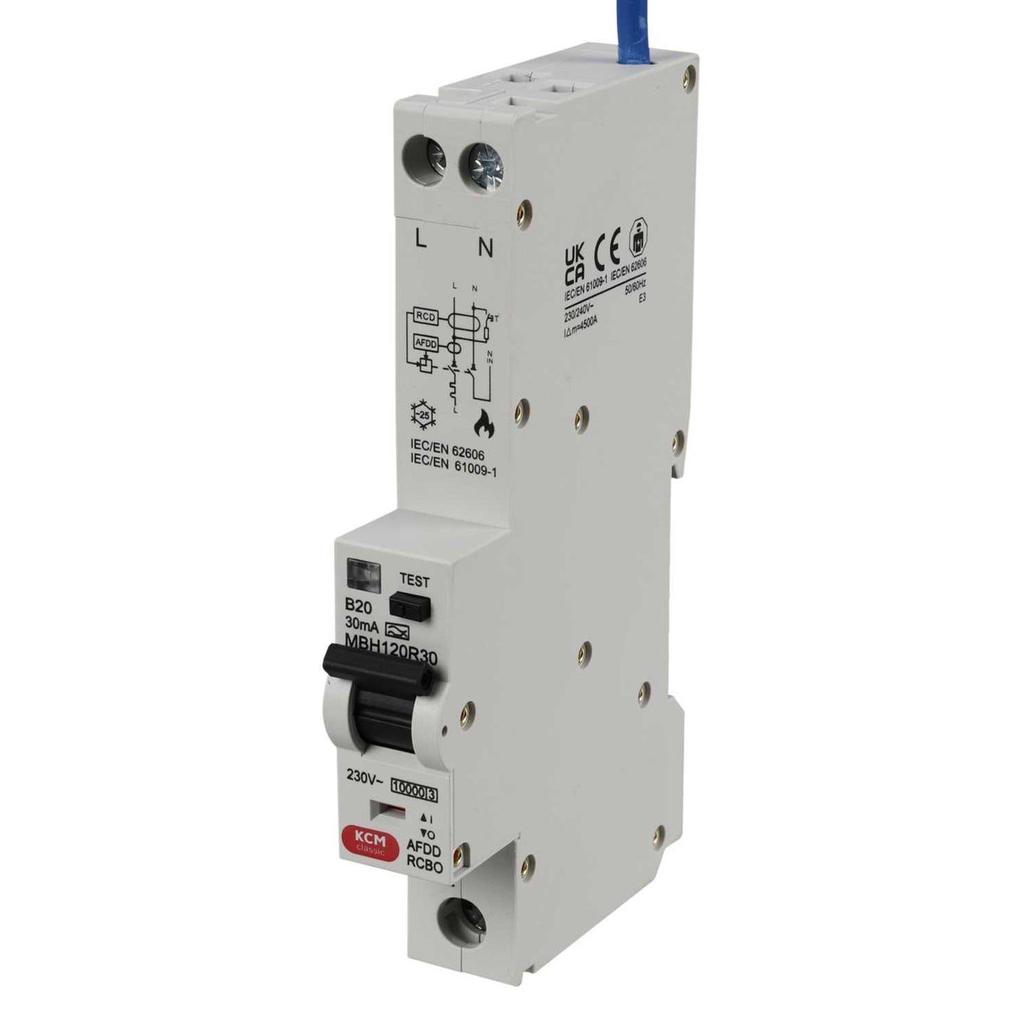 Mem Classic 20A 1P+N 1 Module B Curve 10kA 30mA Type A Afdd Combined MCB / Rcbo