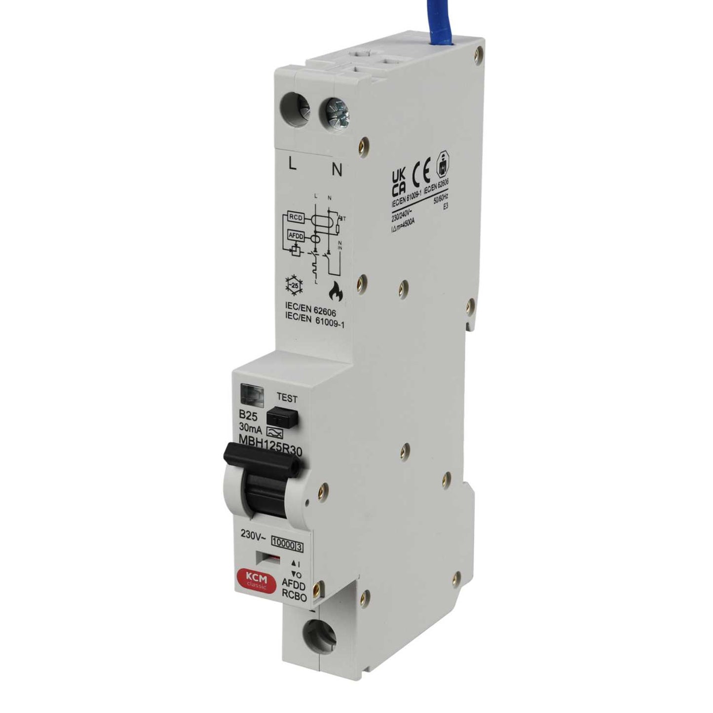 Mem Classic 25A 1P+N 1 Module B Curve 10kA 30mA Type A Afdd Combined MCB / Rcbo
