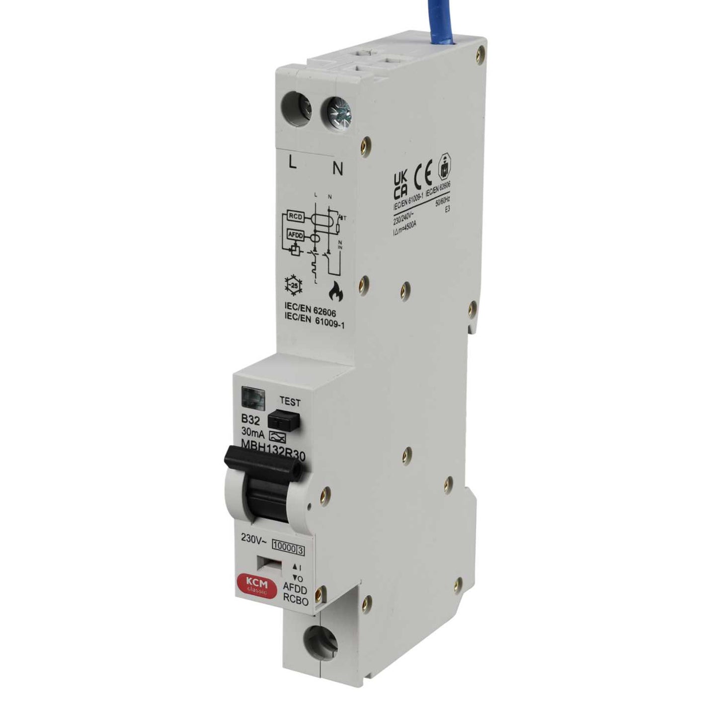 Mem Classic 32A 1P+N 1 Module B Curve 10kA 30mA Type A Afdd Combined MCB / Rcbo
