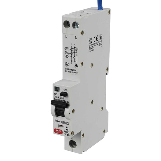 Mem Classic 6A 1P+N 1 Module C Curve 10kA 30mA Type A Afdd Combined MCB / Rcbo
