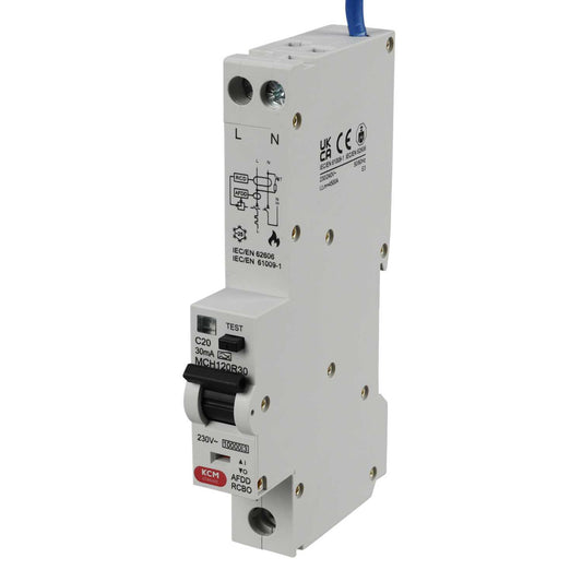 Mem Classic 20A 1P+N 1 Module C Curve 10kA 30mA Type A Afdd Combined MCB / Rcbo