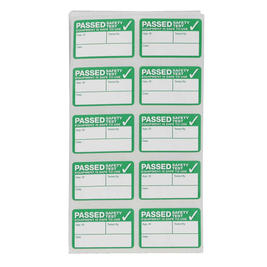 Kewtech Pass Labels for PAT Testing