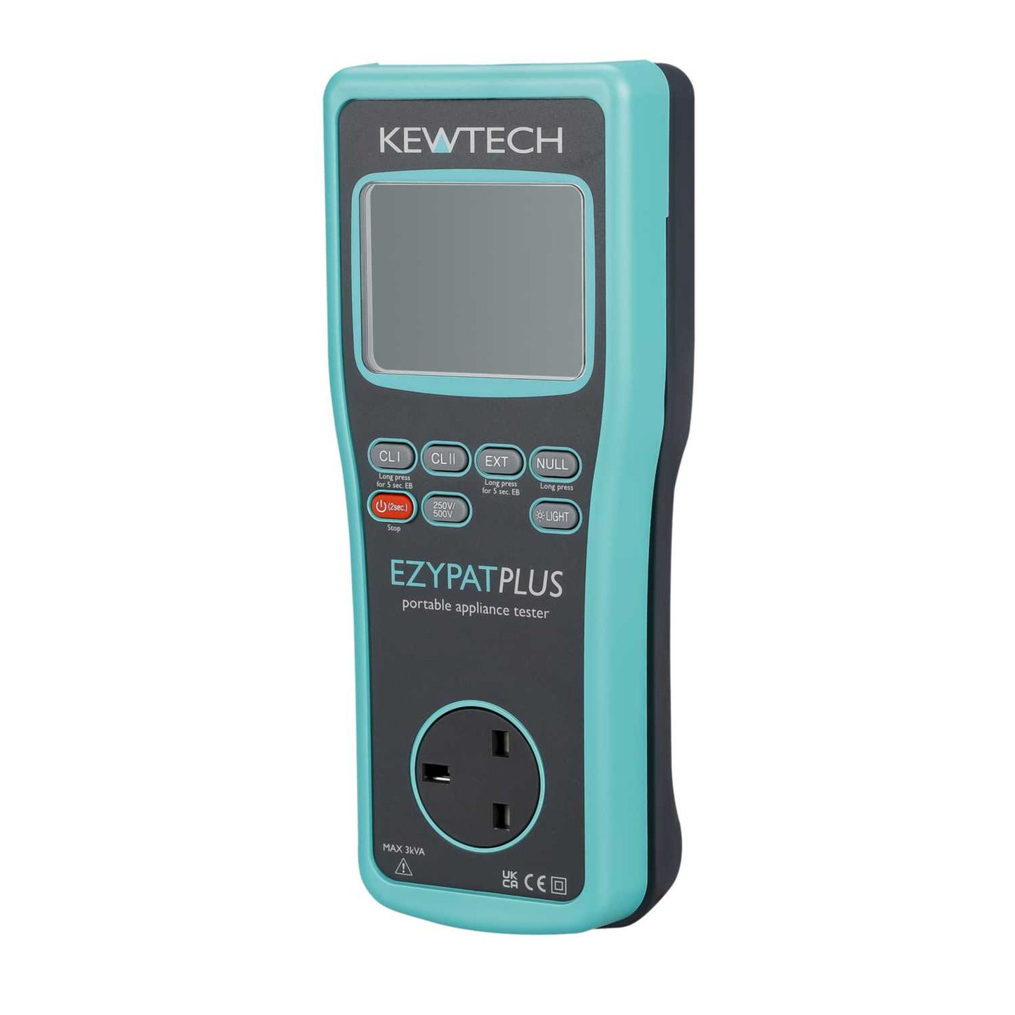 Kewtech Ezypatplus Hand Held Battery Operated PAT Tester with Run Leakage