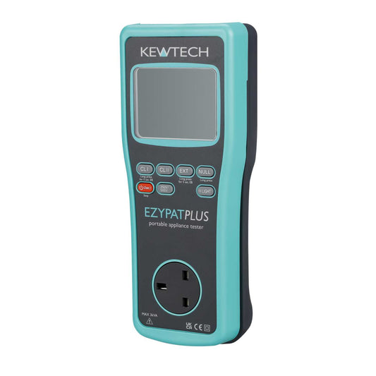 Kewtech Ezypatplus Hand Held Battery Operated PAT Tester with Run Leakage