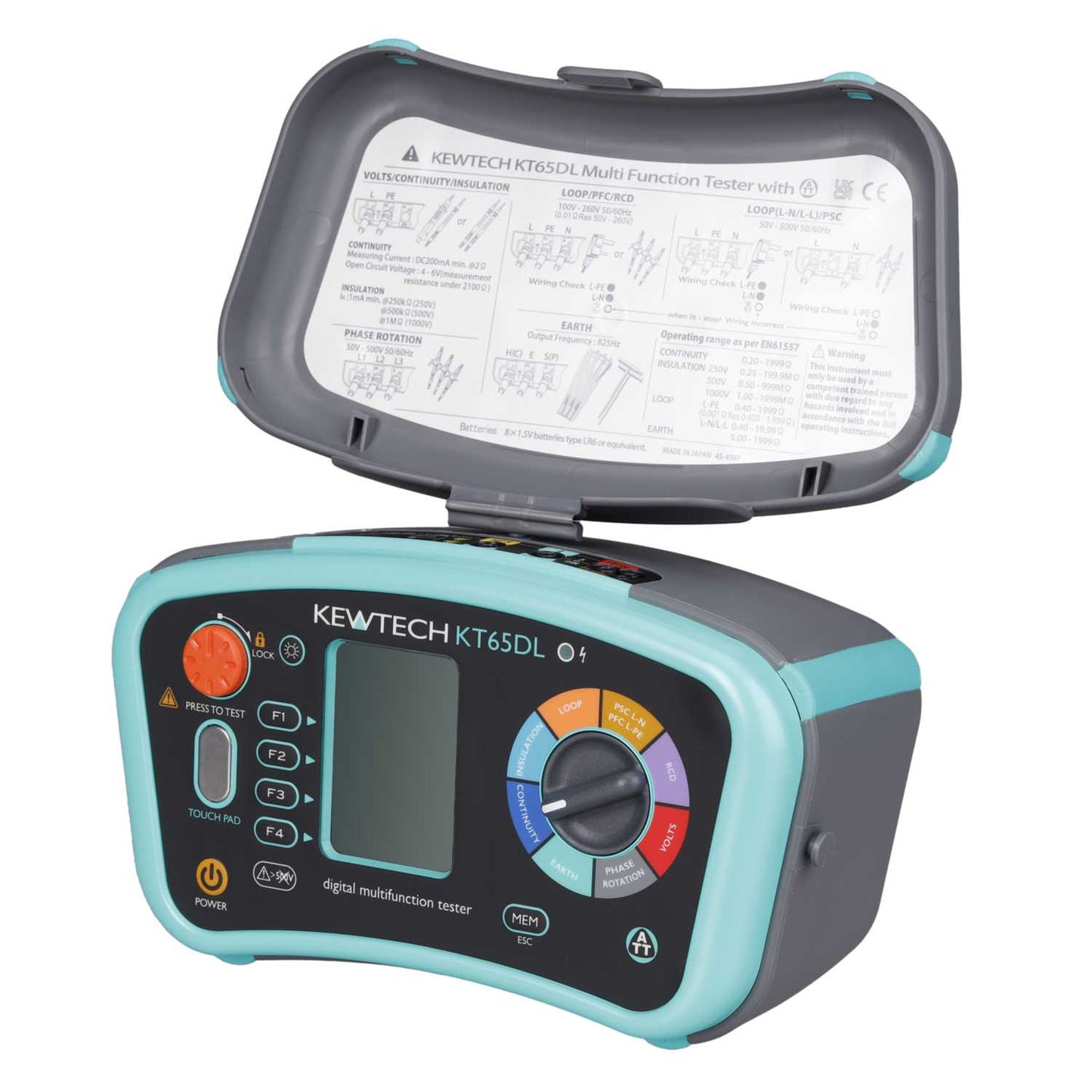 Kewtech KT65DL 8-in-1 Multifunction Installation Tester