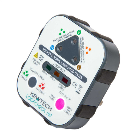 Kewtech Loopcheck 107 Mains Socket Tester with Earth Loop Check