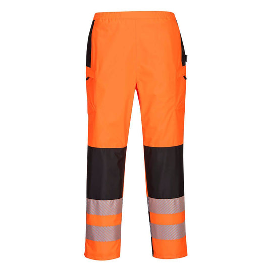 PW3 Hi-Vis Women's Rain Trousers, L, R, Orange/Black