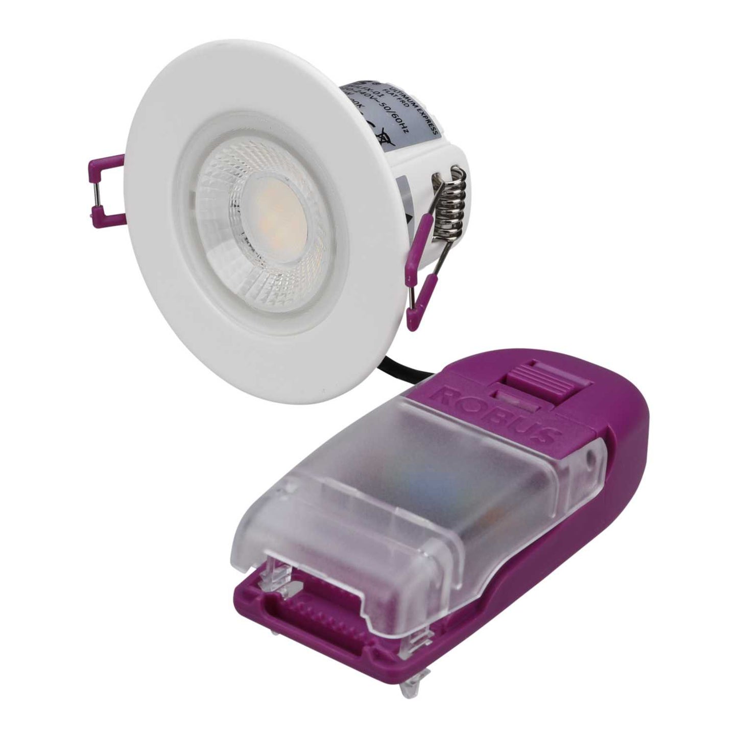 Robus Ultimum Express Flat 4W / 6W LED Fire Rated Tri-Colour Downlight White