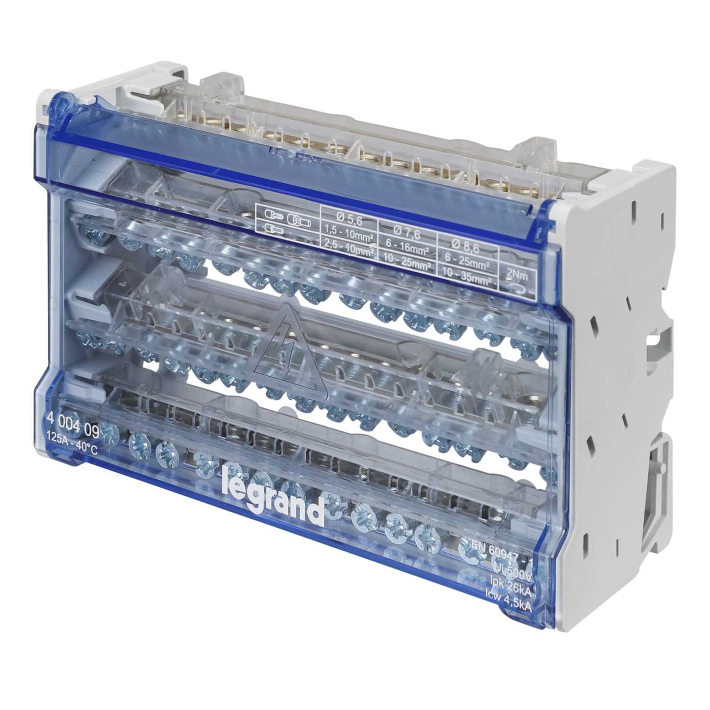 Legrand 125A 4 Pole 8 Module Distribution Block