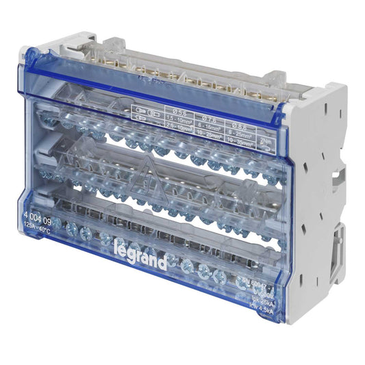 Legrand 125A 4 Pole 8 Module Distribution Block