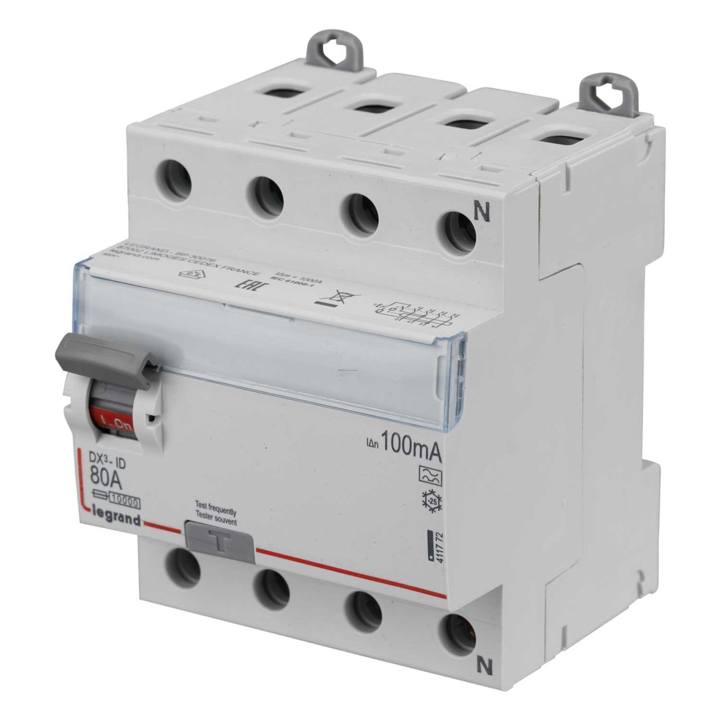 Legrand 80A 4 Pole 100mA Type A RCD