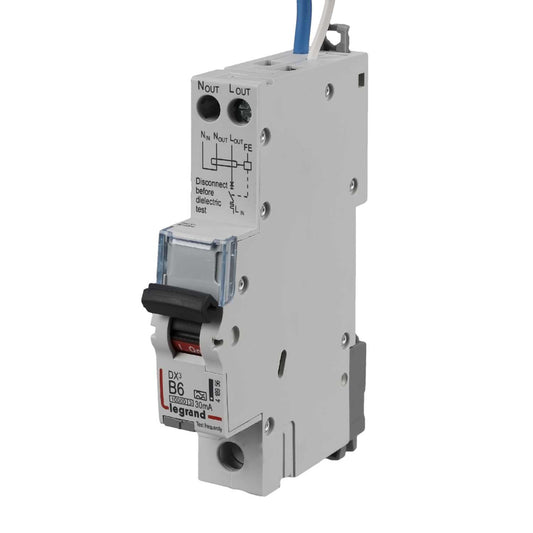Legrand 6A 1P+N 1 Module B Curve 10kA 30mA Type A Rcbo